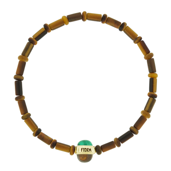 Luis Morais FIDEM Cabochon Bead On Tiger's Eye Bead Bracelet