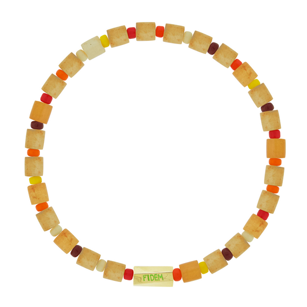 luis morais FIDEM Twisted Hexagon on Carnelian Bead Bracelet