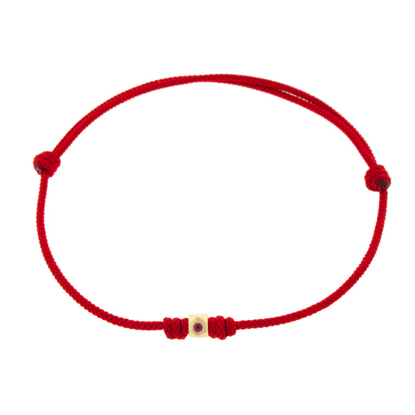 luis morais Flat Tetra with Ruby on Red Cord Bracelet