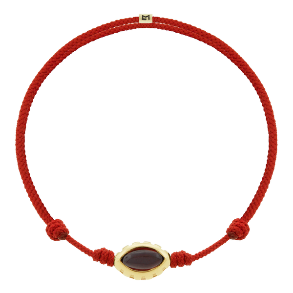 luis morais Garnet Eye of the Idol on Red Cord Bracelet
