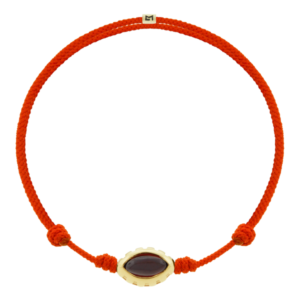 luis morais Garnet Eye of the Idol on Tomato Cord Bracelet