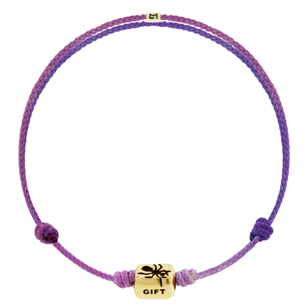 luis morais GIFT HEAVEN Ant Ingot on Purple Ombre Cord Bracelet