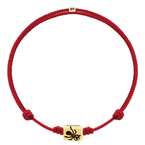 luis morais GIFT HEAVEN Ant Ingot on Red Cord Bracelet