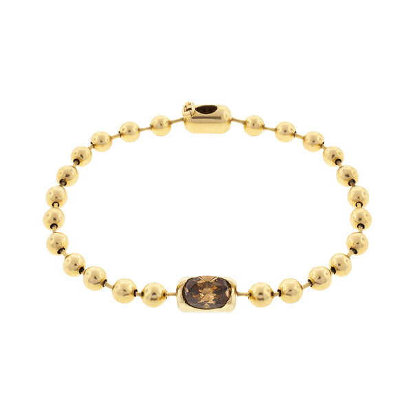 luis morais Gold Ball Bracelet With Champagne Diamond
