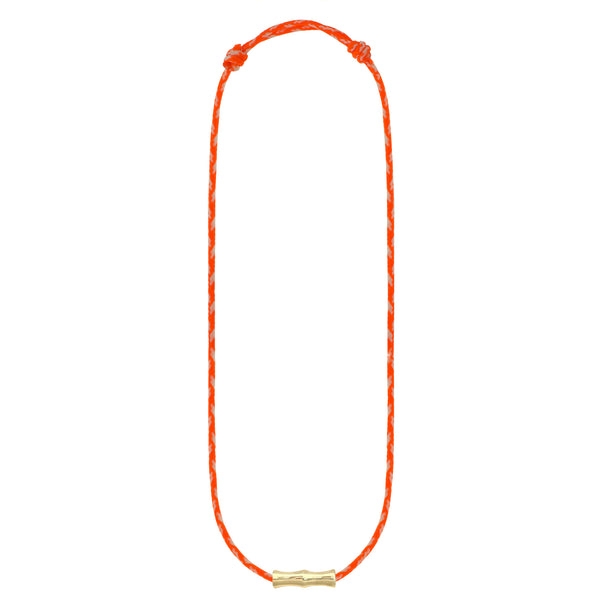 luis morais Gold Double-Sheath Tube Adjustable Cord Necklace