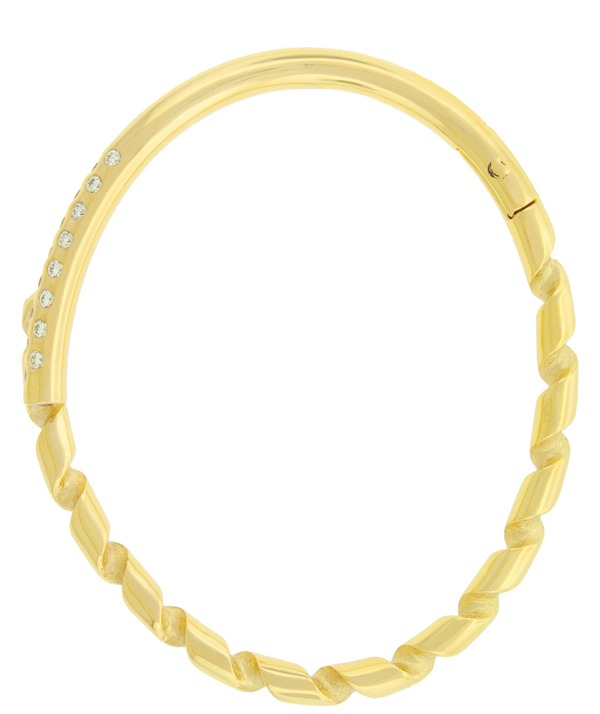 Luis Morais Gold Drill Bit Bangle With White Diamonds