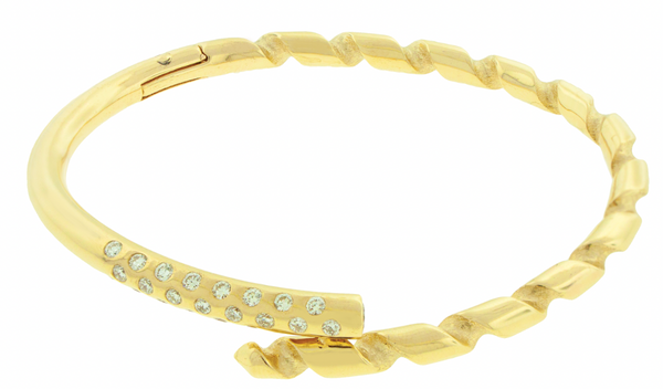 Luis Morais Gold Drill Bit Bangle With White Diamonds