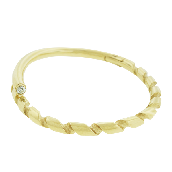 Luis Morais Gold Drill Bit Bracelet With White Diamond Tip