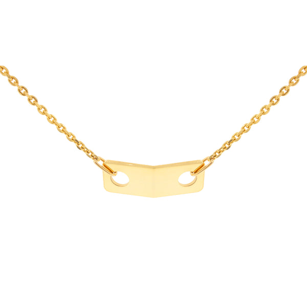 luis morais Gold Large Link ID Plate Choker Necklace