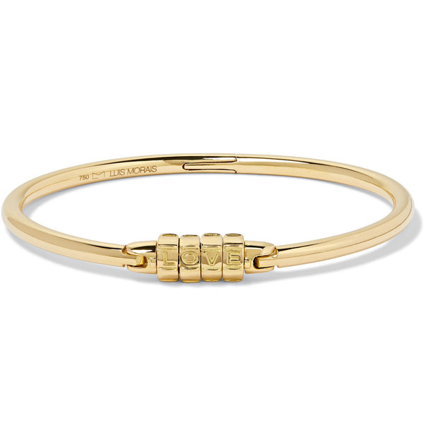 luis morais Gold LOVE Combination Lock Cuff Bracelet
