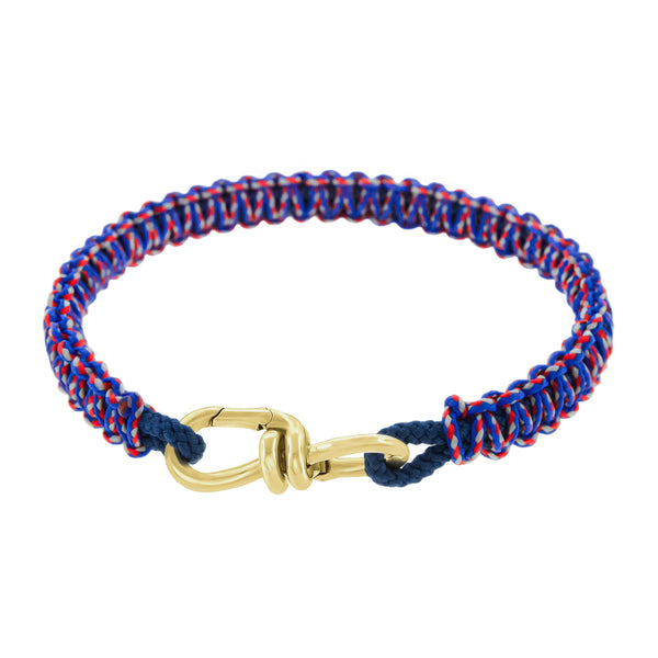 Luis Morais Gold Wire Link Clasp On RWB Braided Cord Bracelet