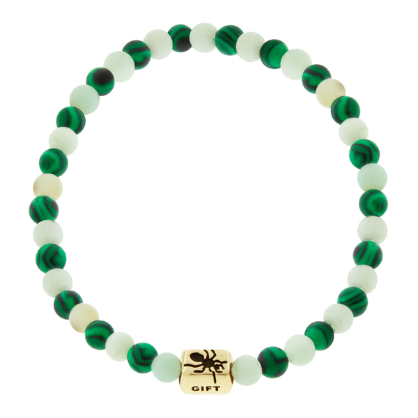 luis morais HEAVEN GIFT Ant Ingot on Gemstone Beaded Bracelet