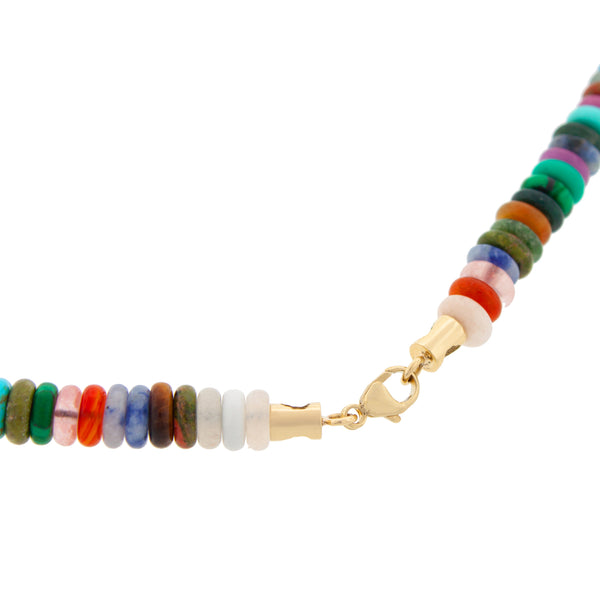 Luis Morais Hexagon Lapis Bolt With Blue Sapphires On Lapis Necklace