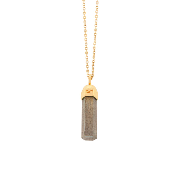 Luis Morais Labradorite Hexagon Bolt Pendant Necklace