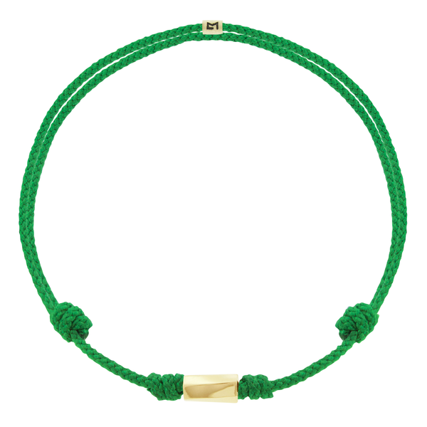 luis morais Large Twisted Hexagon on Evergreen Cord Bracelet
