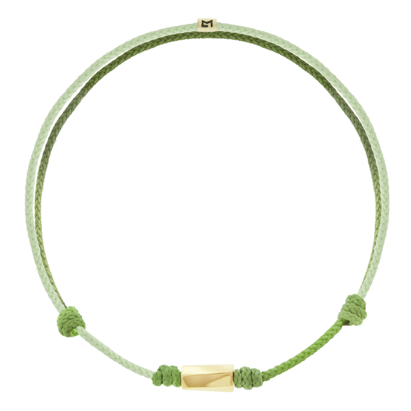 luis morais Large Twisted Hexagon on Green Ombre Cord Bracelet
