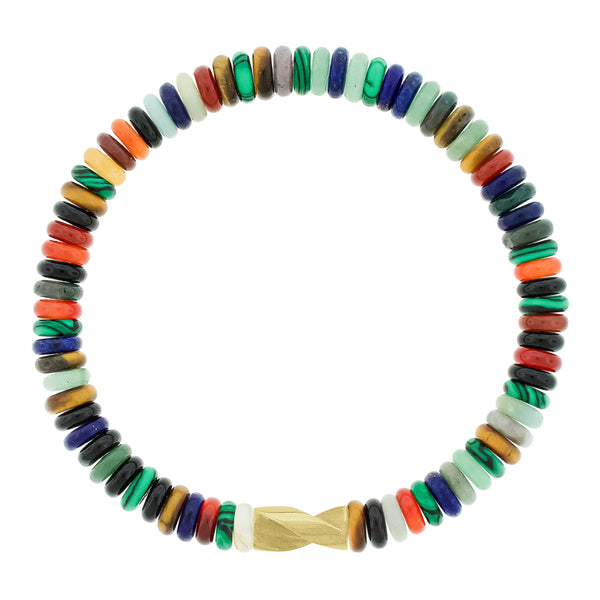 luis morais Long Gold Drill Bit on Gemstone Bracelet