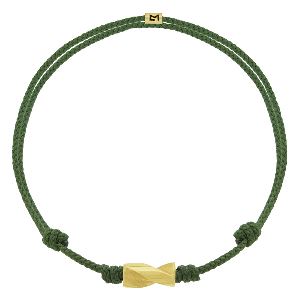 luis morais Long Gold Drill Bit on Pine Cord Bracelet