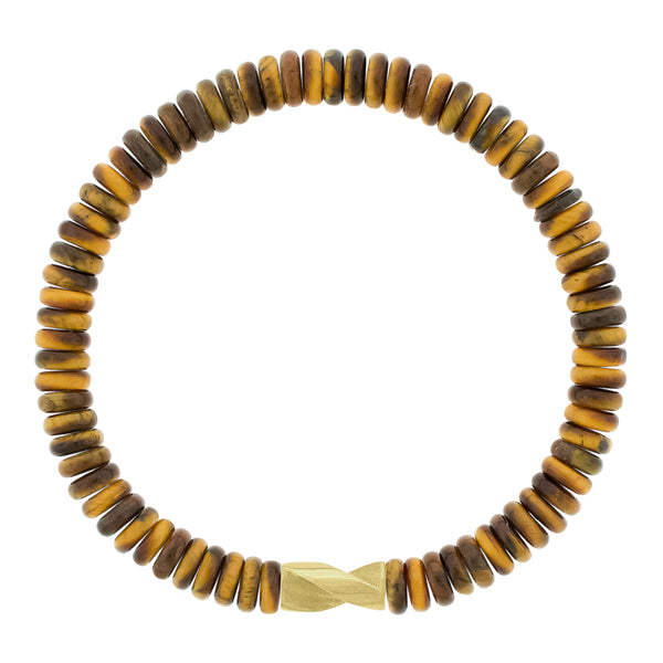 luis morais Long Gold Drill Bit on Tiger's Eye Bracelet