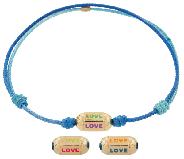 luis morais Love Hexagon Bolt Bead on a Cord Bracelet