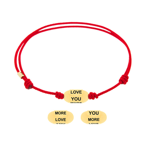 luis morais LOVE YOU MORE Hexagon Bolt on a Cord Bracelet