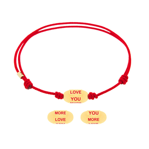 luis morais Love You More Hexagon Bolt on a Cord Bracelet
