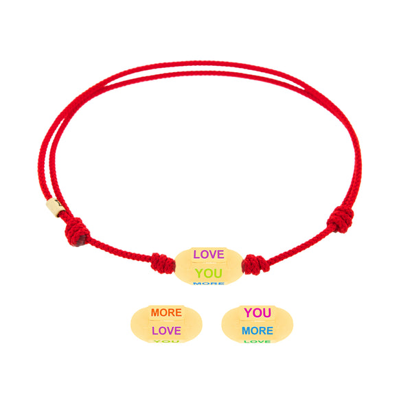 luis morais Love You More Hexagon Bolt on a Cord Bracelet