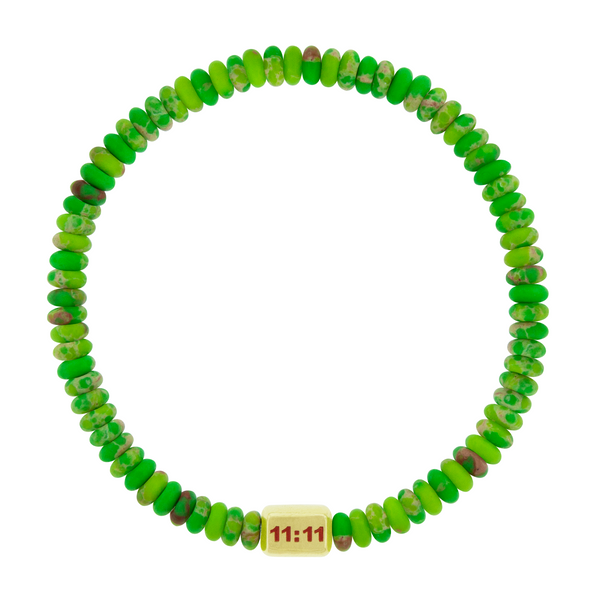 Luis Morais 11:11 Ingot On Jasper Bead Bracelet