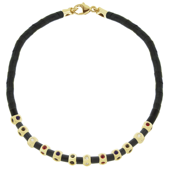 luis morais 12 Mini Tetra Onyx Bracelet with Clasp
