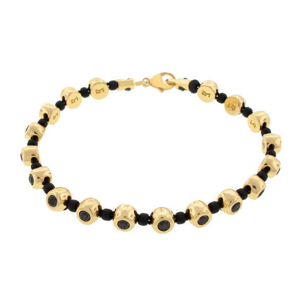 luis morais Black Diamond Gold Dome Bracelet