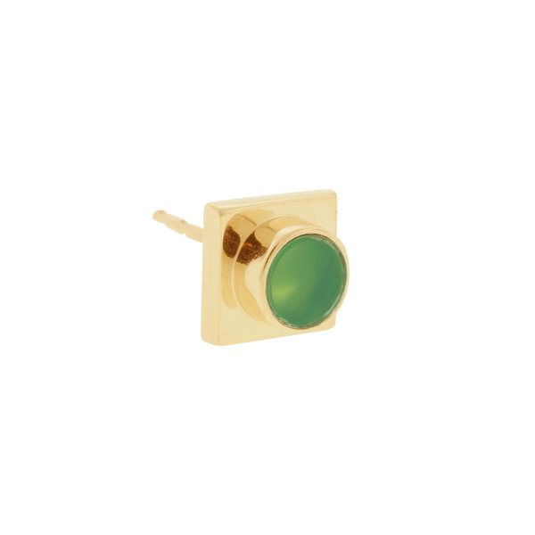 luis morais Chrysoprase Lego Block Stud Earring