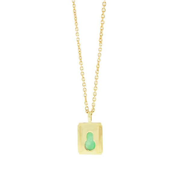 luis morais Chrysoprase Lock Pendant Necklace
