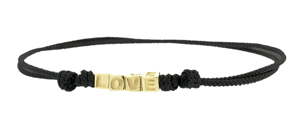 Luis Morais Custom Small Gold Cube Cord Bracelet
