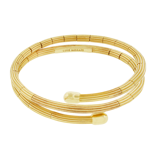 luis morais Double Articulated Gold Cuff Bracelet