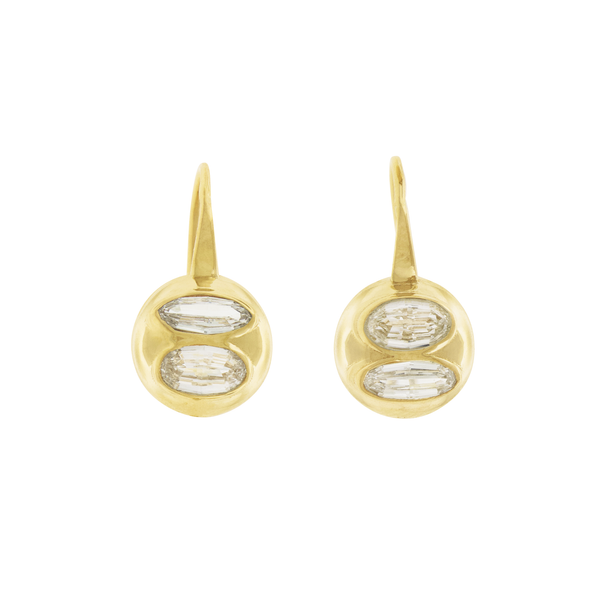 luis morais Double Diamond Drop Earrings