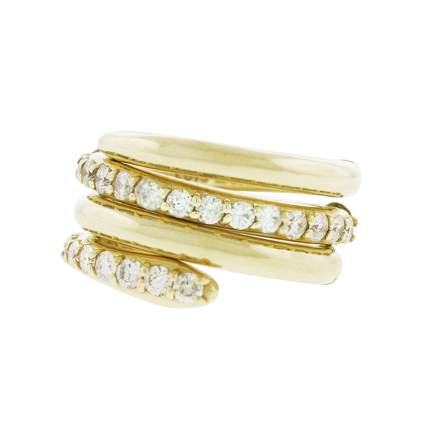 luis morais Double Row Diamond Serpentine Ring