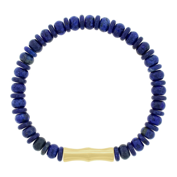 luis morais Double-Sheath Tube Lapis Bead Bracelet