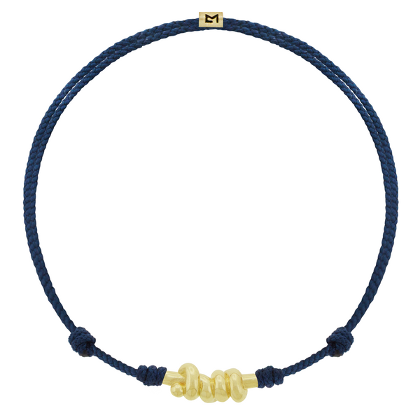 luis morais Entangled Knot on Navy Cord Bracelet