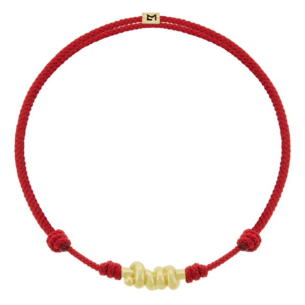 luis morais Entangled Knot on Red Cord Bracelet