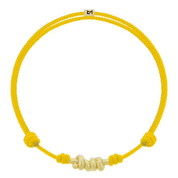 luis morais Entangled Knot on Yellow Cord Bracelet