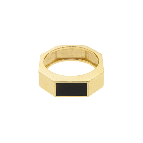 luis morais Gemstone Geo Ring with Onyx