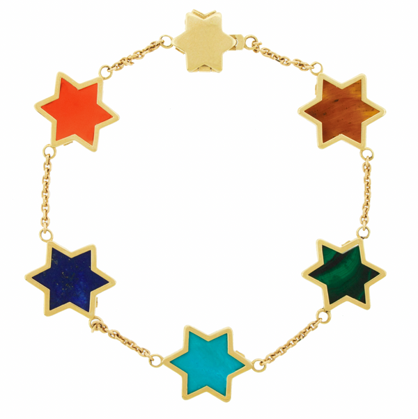 luis morais Gemstone Star Chain Bracelet
