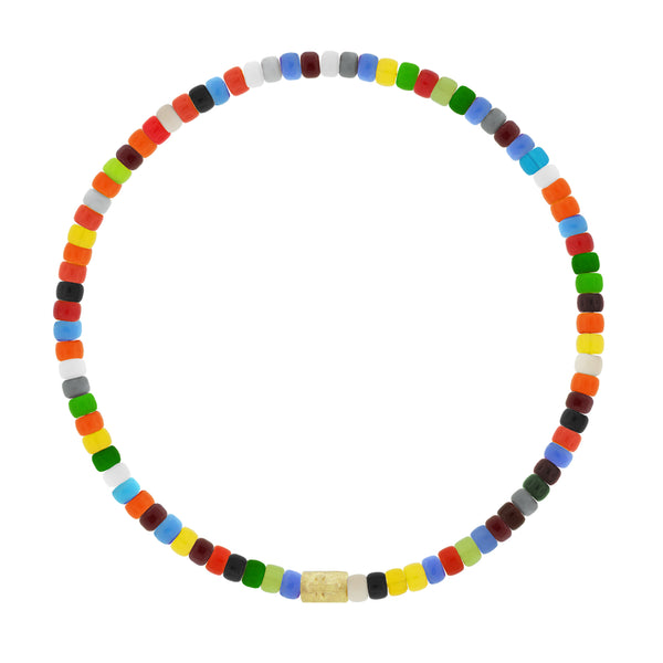 luis morais Gold Cross Spacer Beaded Bracelet