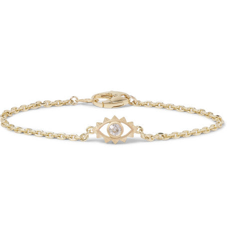 luis morais Gold Diamond Evil Eye Bracelet