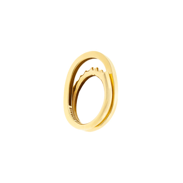 Luis Morais Gold Elliptical Ring