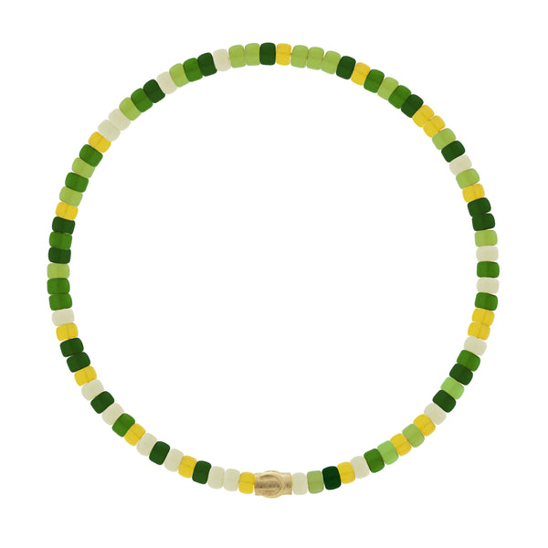 luis morais Gold Horseshoe Spacer Beaded Bracelet