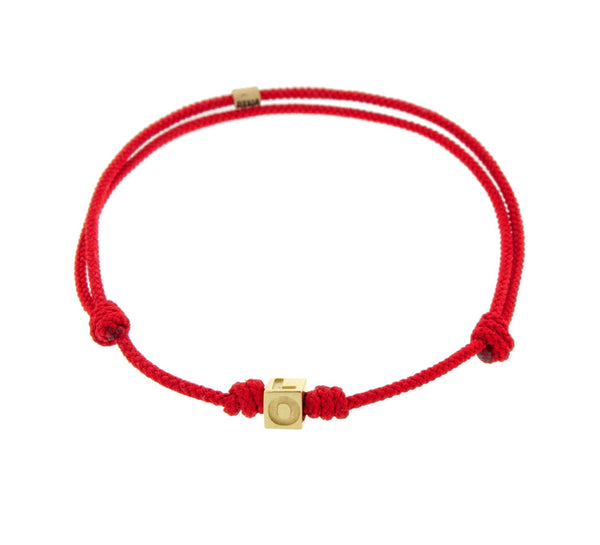 luis morais Gold LOVE Cube Cord Bracelet