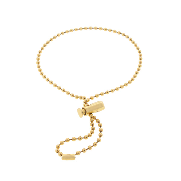 luis morais Gold Push Cord On Ball Chain Bracelet