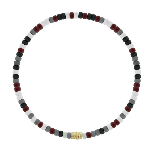 luis morais Gold Skull Spacer Beaded Bracelet