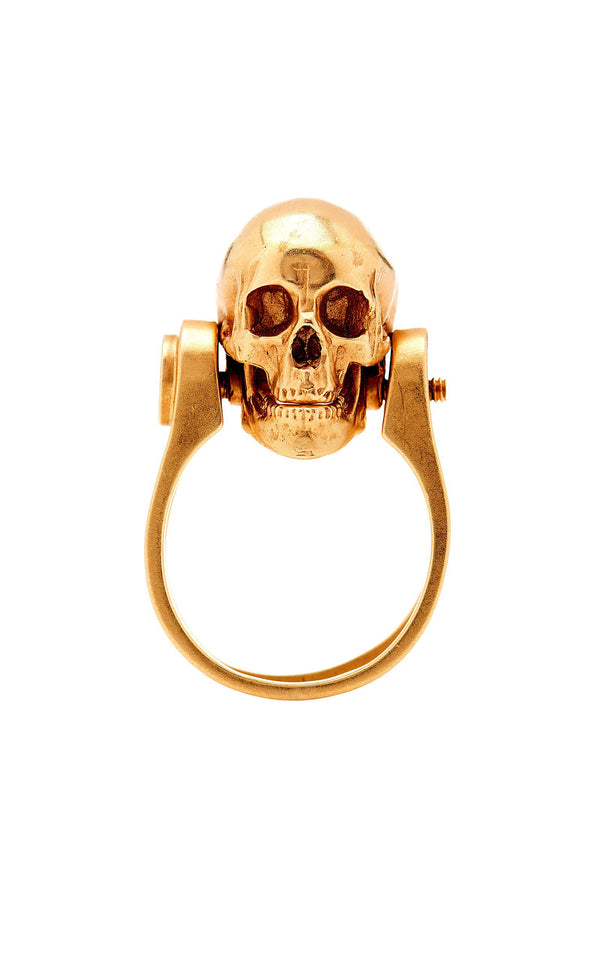 Luis Morais Gold Skull With Moving Jaw Ring